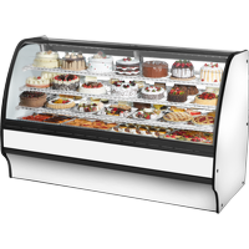 Fixed Front Curved Glass, Solid Colored End Refrigerator with White Exterior and White Interior TGMR77SCSCWW