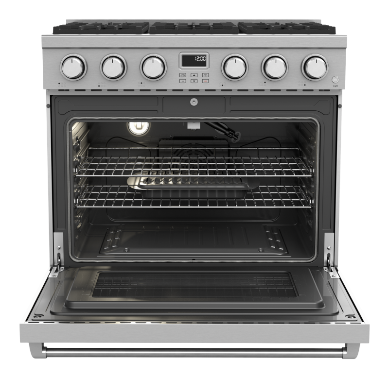 36 Inch Contemporary Professional Gas Range In Stainless Steel Thor Kitchen ARG36