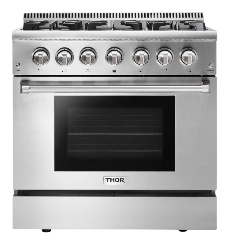 36-inch Professional Dual Fuel Liquid Propane Range HRD3606ULP