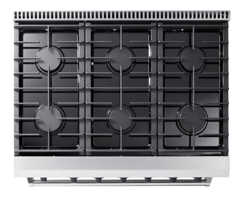 36 Inch Freestanding Gas Range, 6 Burner Convection Oven Thor Kitchen LRG3601U