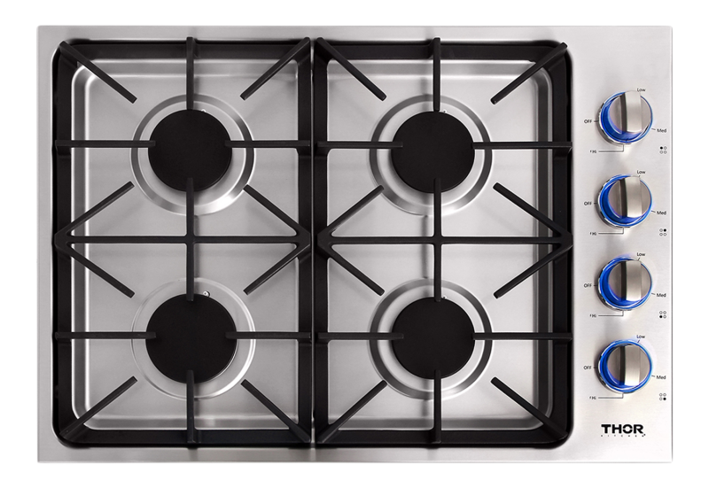 30 Inch Professional Drop-in Gas Cooktop In Stainless Steel Thor Kitchen TGC3001