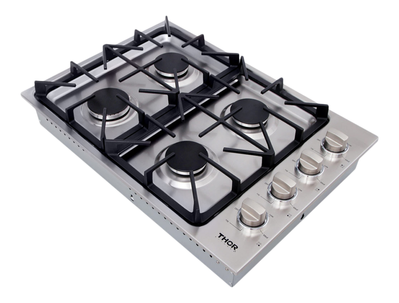 30 Inch Professional Drop-in Gas Cooktop In Stainless Steel Thor Kitchen TGC3001