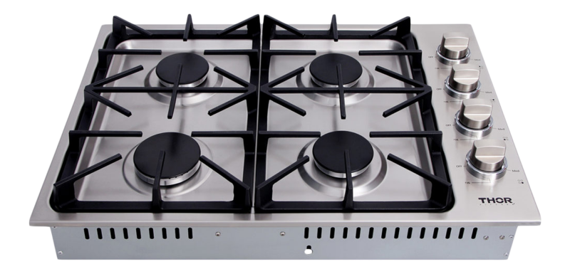 30 Inch Professional Drop-in Gas Cooktop In Stainless Steel Thor Kitchen TGC3001