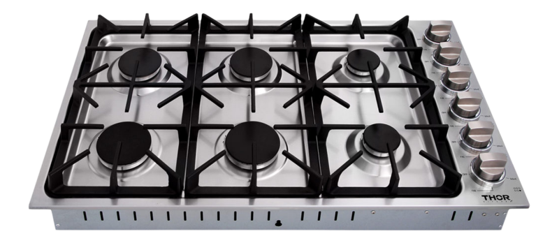 36 Inch Professional Drop-in Gas Cooktop In Stainless Steel Thor Kitchen TGC3601