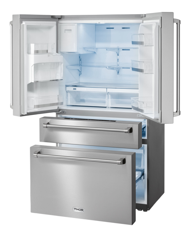 36 Inch Professional French Door Refrigerator With Ice And Water Dispenser view 3