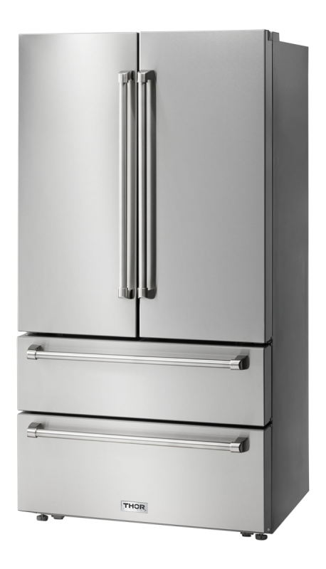 36 Inch Professional French Door Refrigerator With Freezer Drawers Thor Kitchen TRF3602