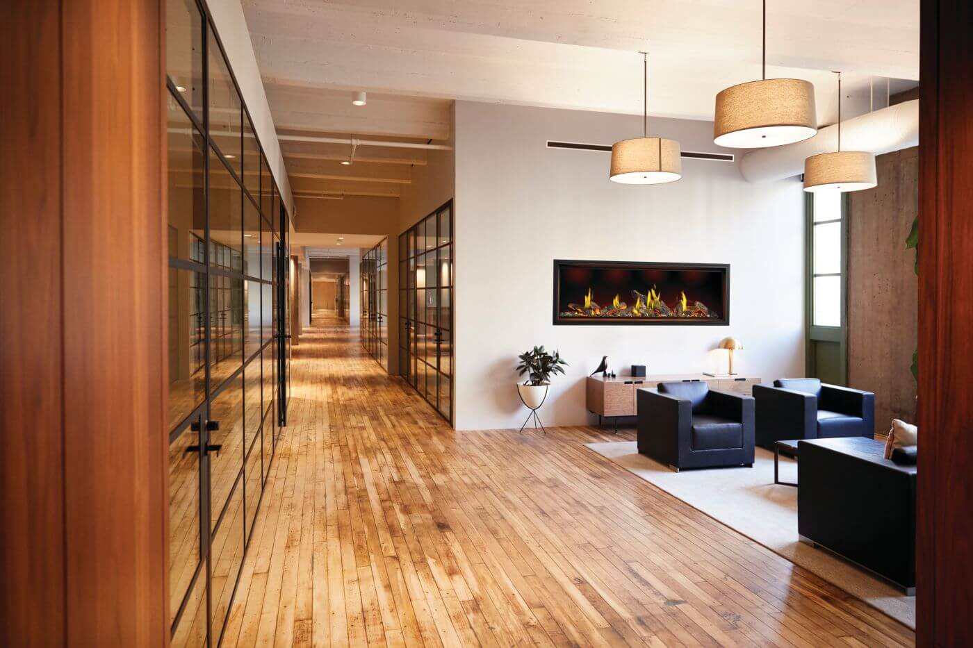 Tall Linear Vector™ 74 with Luminous Logs TLV74L