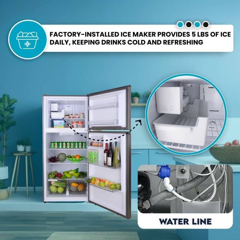 Conserv 30in Refrigerator 18cf Top Freezer INSTALLED ICE MAKER E-Star 110V TMRI180S