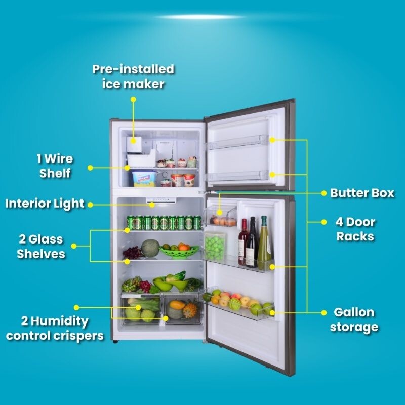 Conserv 30in Refrigerator 18cf Top Freezer INSTALLED ICE MAKER E-Star 110V TMRI180S