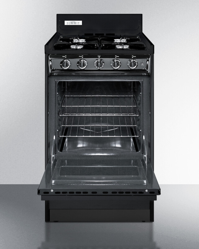 20" Wide Gas Range, Open Burners view 3