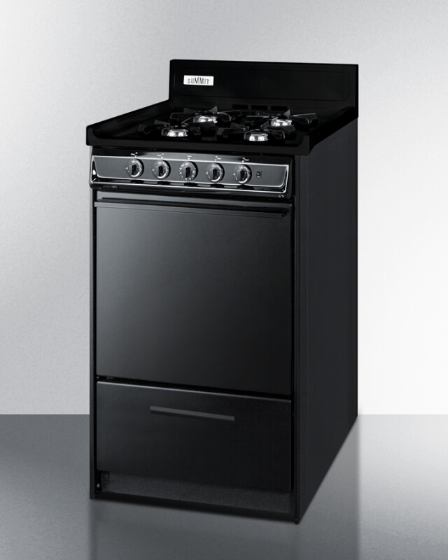20" Wide Gas Range, Open Burners view 2