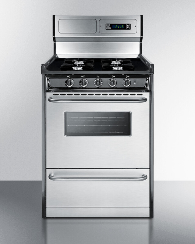 Summit 24" Wide Gas Range, Open Burners Black TNM6307BKW Picture 1