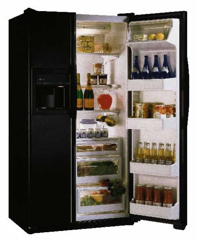 The GE profile refrigerator,side by side, depth 60cm, 661liters(freezer 301 liter),energy smart class C,Black Model TPG24PRBBB
