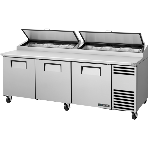 Solid Door Pizza Prep Table with Angled Top Version 2 and Hydrocarbon Refrigerant TPPAT293HC