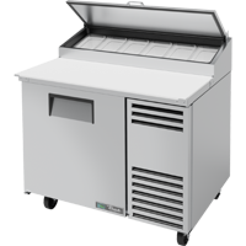 Solid Door Pizza Prep Table with Angled Top and Hydrocarbon Refrigerant TPPAT44HC