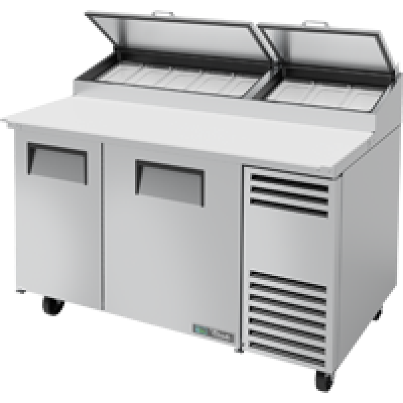 Solid Door Pizza Prep Table with Angled Top and Hydrocarbon Refrigerant TPPAT60HC