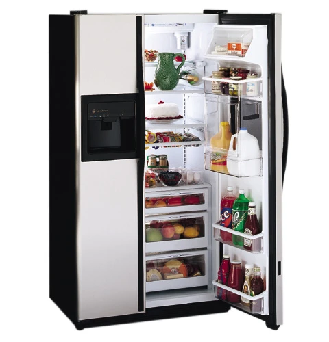 GE Profile Performance 23.7 Cu. Ft. CustomStyle Side-by-Side Refrigerator w/ Refreshment Center & Electronic Monitor TPS24PBDBS