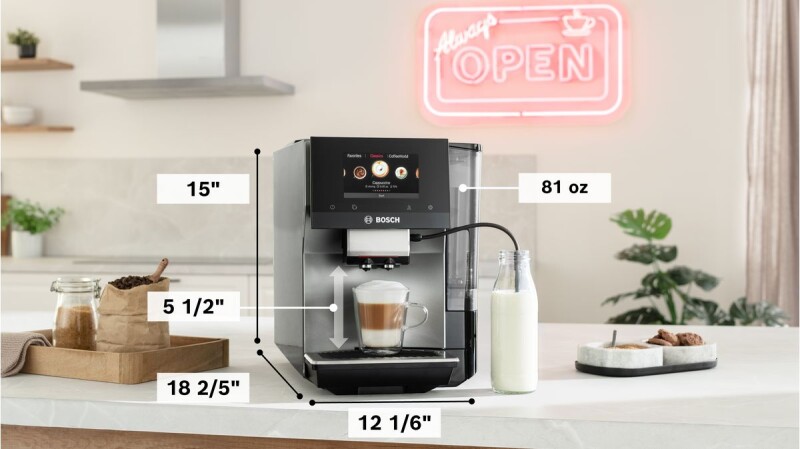 800 Series Fully Automatic Espresso Machine VeroCafe Metallic, Removable Water Tank TPU60501