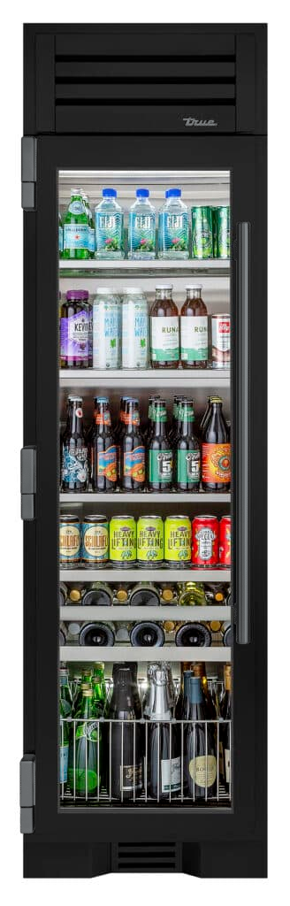 Beverage Column, Left Hinged, Matte Black, Pewter Hardware TR24BEVLSGA027H05