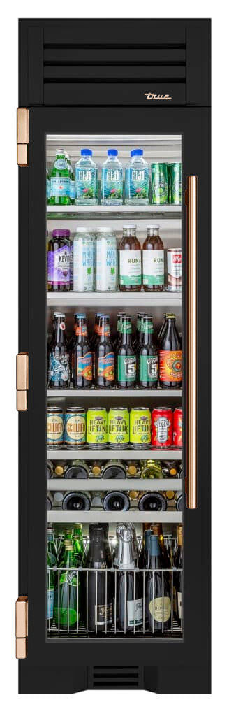 Beverage Column, Left Hinged, Ultra Matte Black, Copper Hardware TR24BEVLSGA085H03