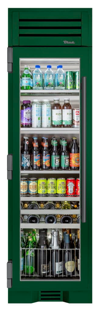 Beverage Column, Left Hinged, Emerald, Pewter Hardware TR24BEVLSGA086H05