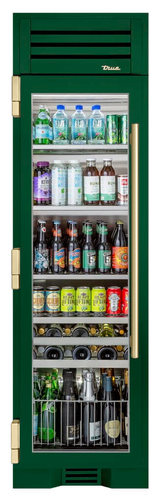 Beverage Column, Left Hinged, Emerald, Gold Hardware TR24BEVLSGA086H08