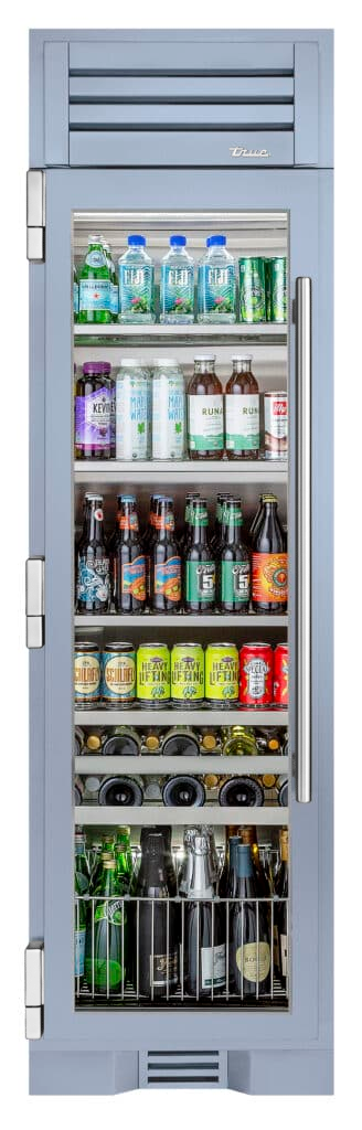 Beverage Column, Left Hinged, Bluestone, Chrome Hardware TR24BEVLSGA152H02
