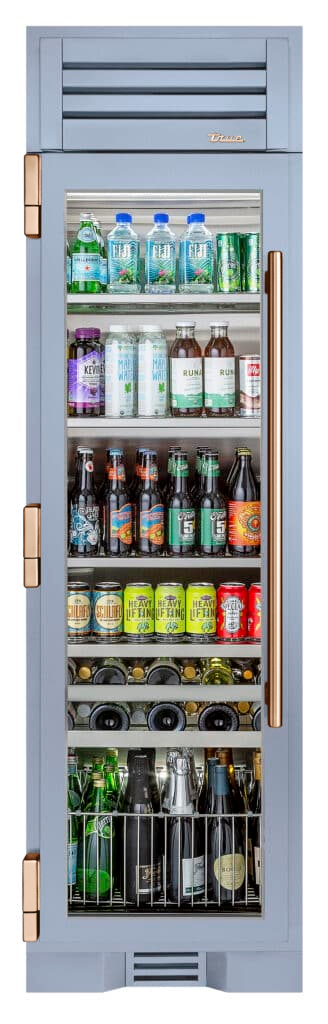 Beverage Column, Left Hinged, Bluestone, Copper Hardware TR24BEVLSGA152H03