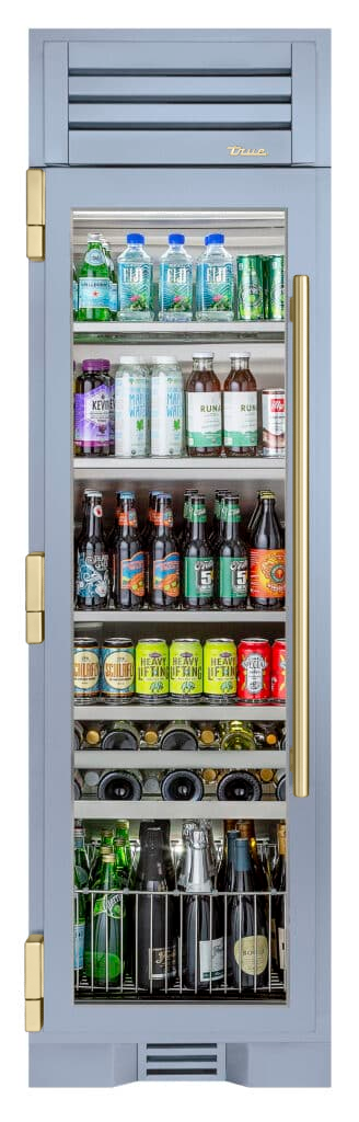 Beverage Column, Left Hinged, Bluestone, Gold Hardware TR24BEVLSGA152H08
