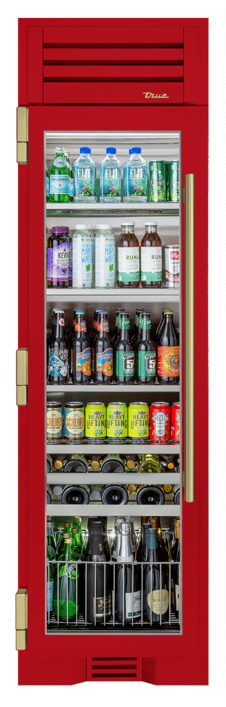 Beverage Column, Left Hinged, Crimson, Brass Hardware TR24BEVLSGA193H01