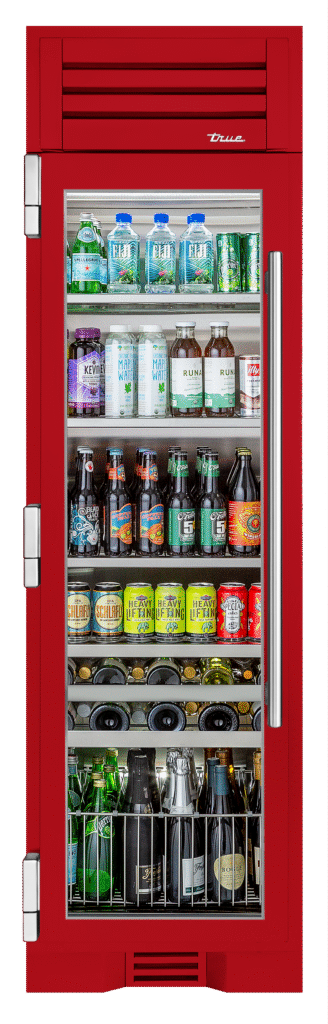 Beverage Column, Left Hinged, Crimson, Chrome Hardware TR24BEVLSGA193H02