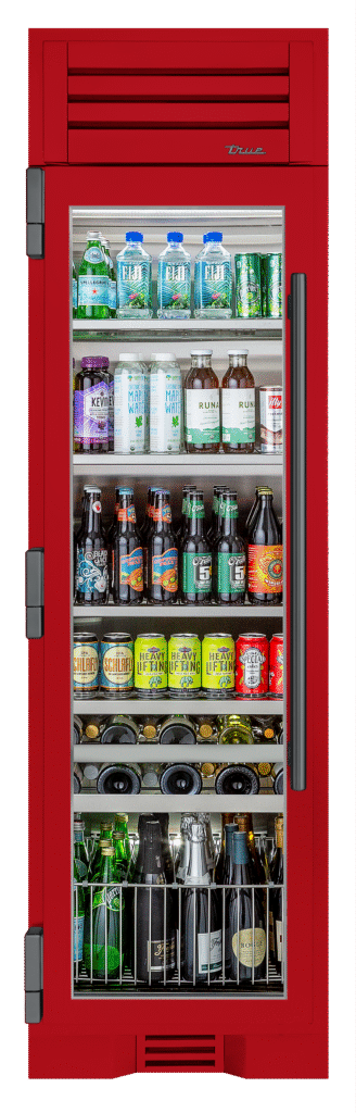 Beverage Column, Left Hinged, Crimson, Pewter Hardware TR24BEVLSGA193H05