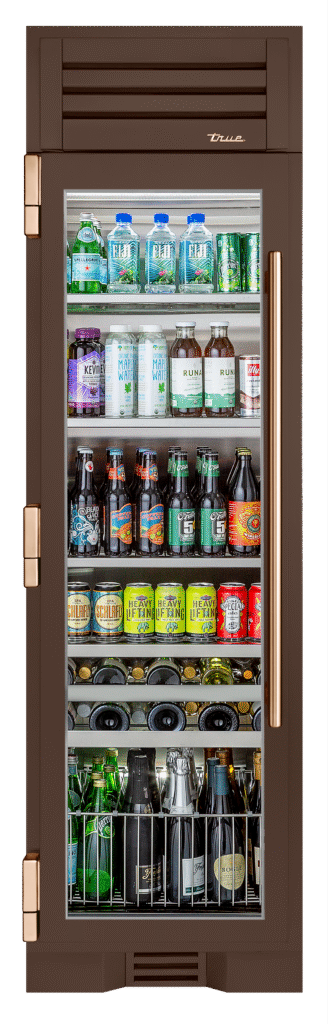 Beverage Column, Left Hinged, Espresso, Copper Hardware TR24BEVLSGA305H03