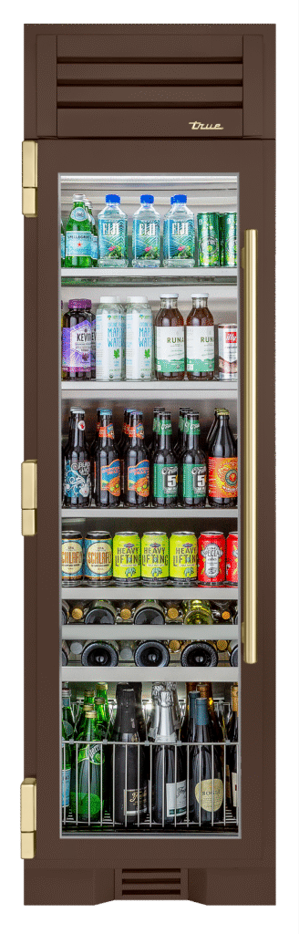 Beverage Column, Left Hinged, Espresso, Gold Hardware TR24BEVLSGA305H08