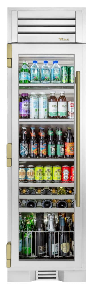 Beverage Column, Left Hinged, Color Match, Brass Hardware TR24BEVLSGAXXXH01