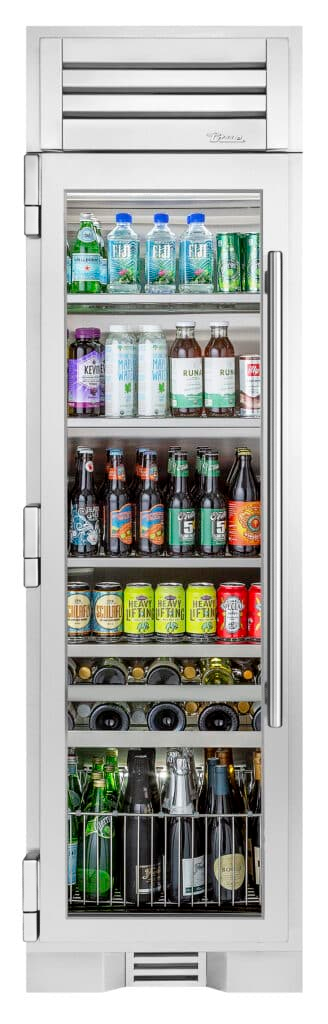 Beverage Column, Left Hinged, Color Match, Chrome Hardware TR24BEVLSGAXXXH02