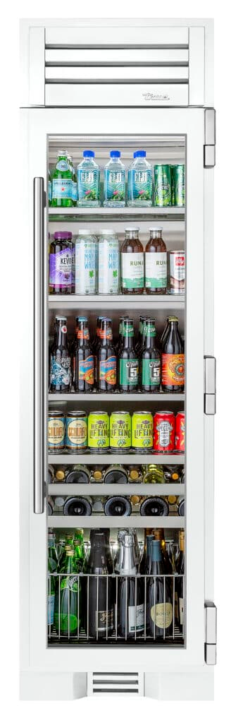 Beverage Column, Right Hinged, Matte White, Chrome Hardware TR24BEVRSGA030H02
