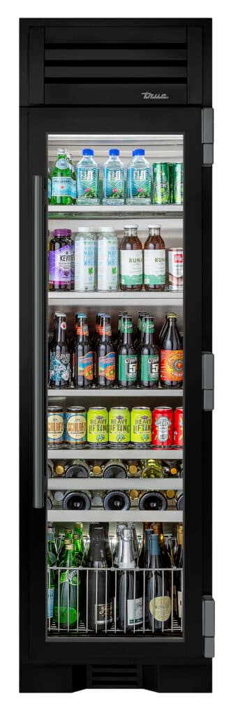 Beverage Column, Right Hinged, Gloss Black, Pewter Hardware TR24BEVRSGA044H05