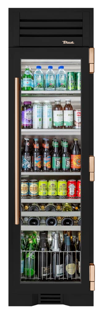 Beverage Column, Right Hinged, Ultra Matte Black, Copper Hardware TR24BEVRSGA085H03
