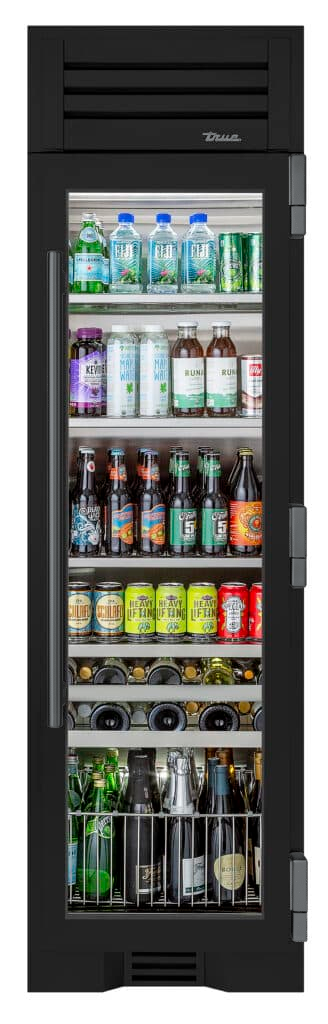 Beverage Column, Right Hinged, Ultra Matte Black, Pewter Hardware TR24BEVRSGA085H05