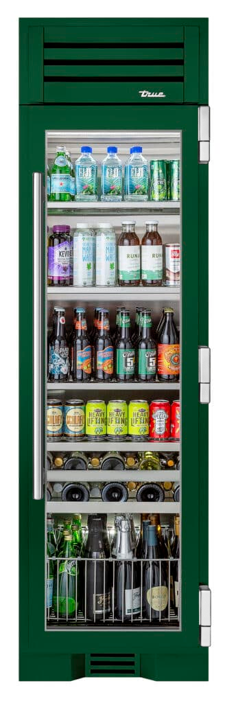 Beverage Column, Right Hinged, Emerald, Chrome Hardware TR24BEVRSGA086H02