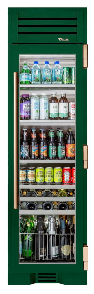 Beverage Column, Right Hinged, Emerald, Copper Hardware TR24BEVRSGA086H03