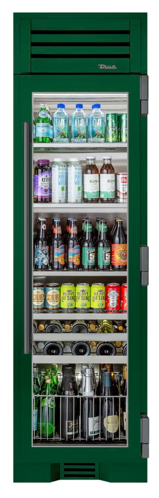Beverage Column, Right Hinged, Emerald, Pewter Hardware TR24BEVRSGA086H05