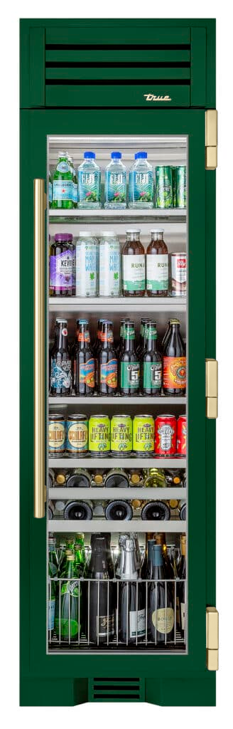Beverage Column, Right Hinged, Emerald, Gold Hardware TR24BEVRSGA086H08