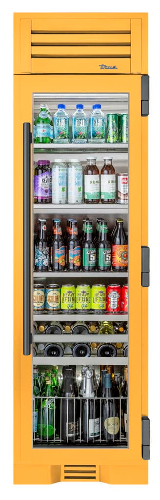 Beverage Column, Right Hinged, Saffron, Pewter Hardware TR24BEVRSGA103H05