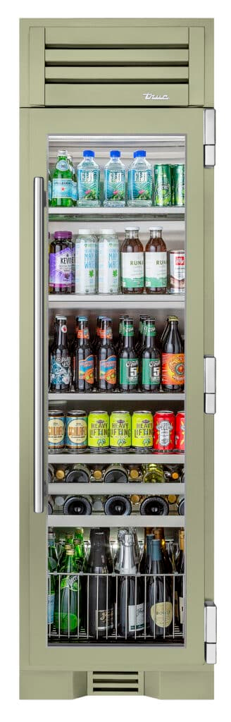 Beverage Column, Right Hinged, Sage, Chrome Hardware TR24BEVRSGA129H02
