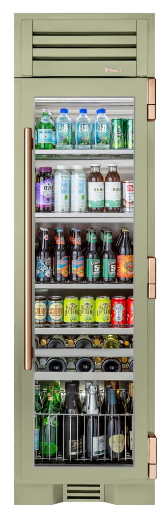 Beverage Column, Right Hinged, Sage, Copper Hardware TR24BEVRSGA129H03