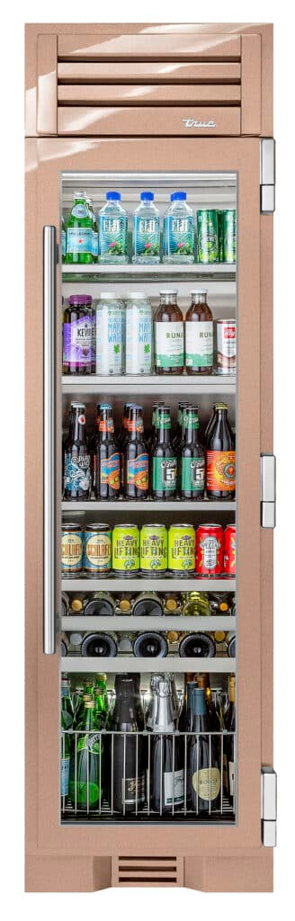 Beverage Column, Right Hinged, Champagne, Chrome Hardware TR24BEVRSGA179H02