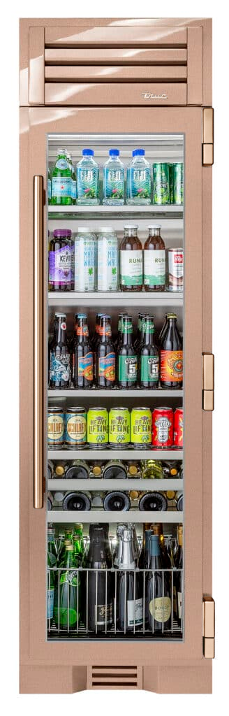 Beverage Column, Right Hinged, Champagne, Copper Hardware TR24BEVRSGA179H03