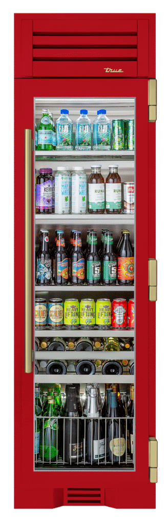Beverage Column, Right Hinged, Crimson, Brass Hardware TR24BEVRSGA193H01